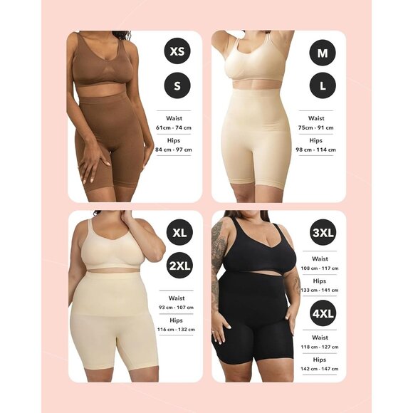 🆕 Women Brown Tummy Control Underwear Every Day High Waisted Body Shaper Shorts - Picture 4 of 9